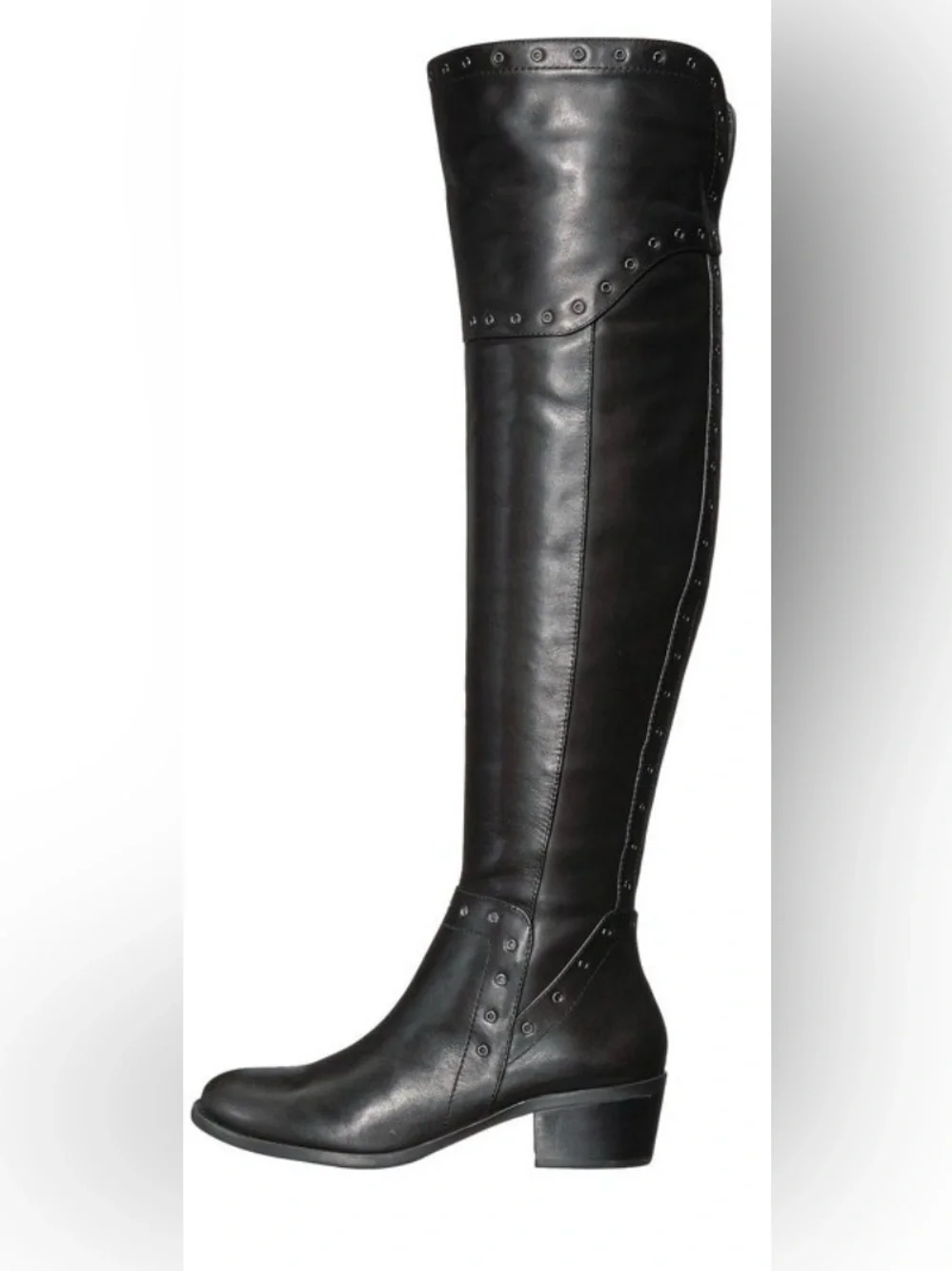 Vince Camuto Women's 8 wide calf Tall Black Riding Boots with Stud bestan